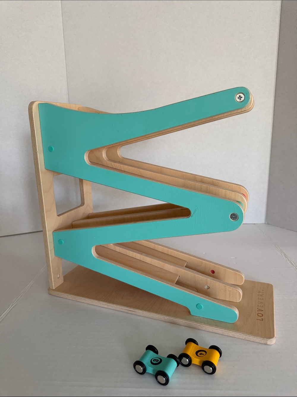 Lovevery Race And Chase Car Ramp with Two Cars Baby Toddler Learning - Picture 4 of 13
